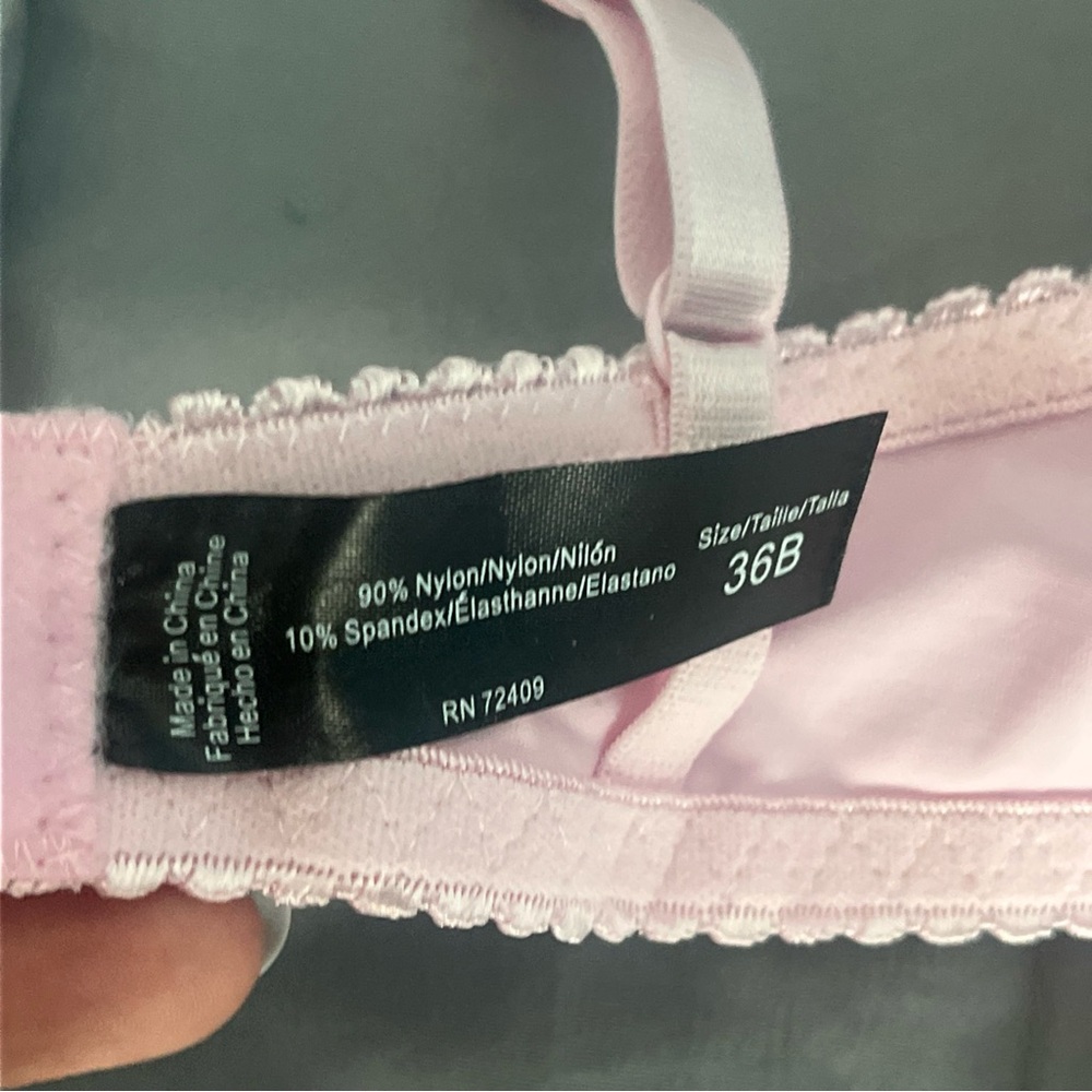 NWT Rene Rofe Light Pink Lace Underwire Bra - Picture 7 of 7